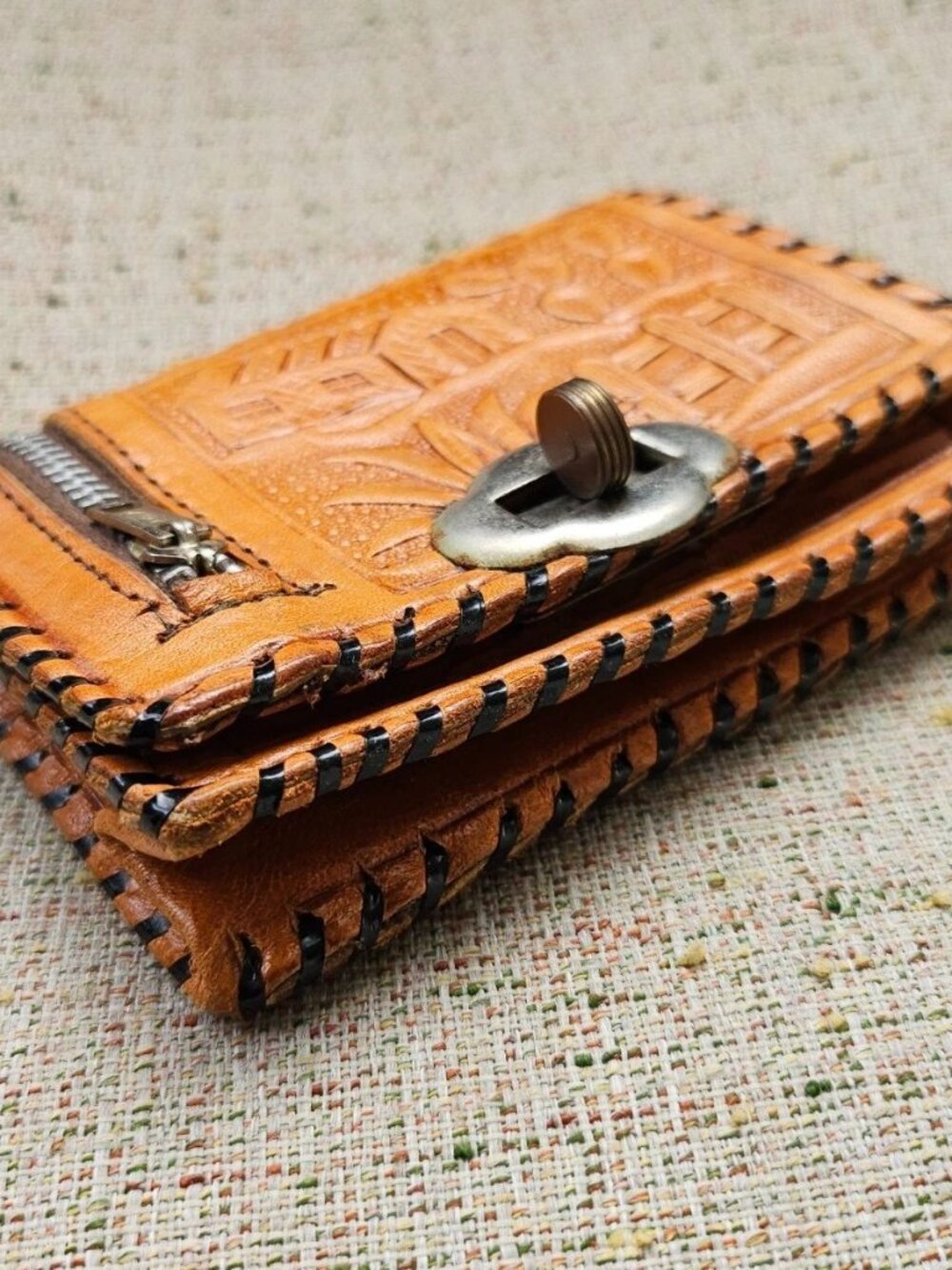 Mexico Handmade Wallet Genuine Leather Coin Puruse Card Holder Purse - Picture 4 of 12